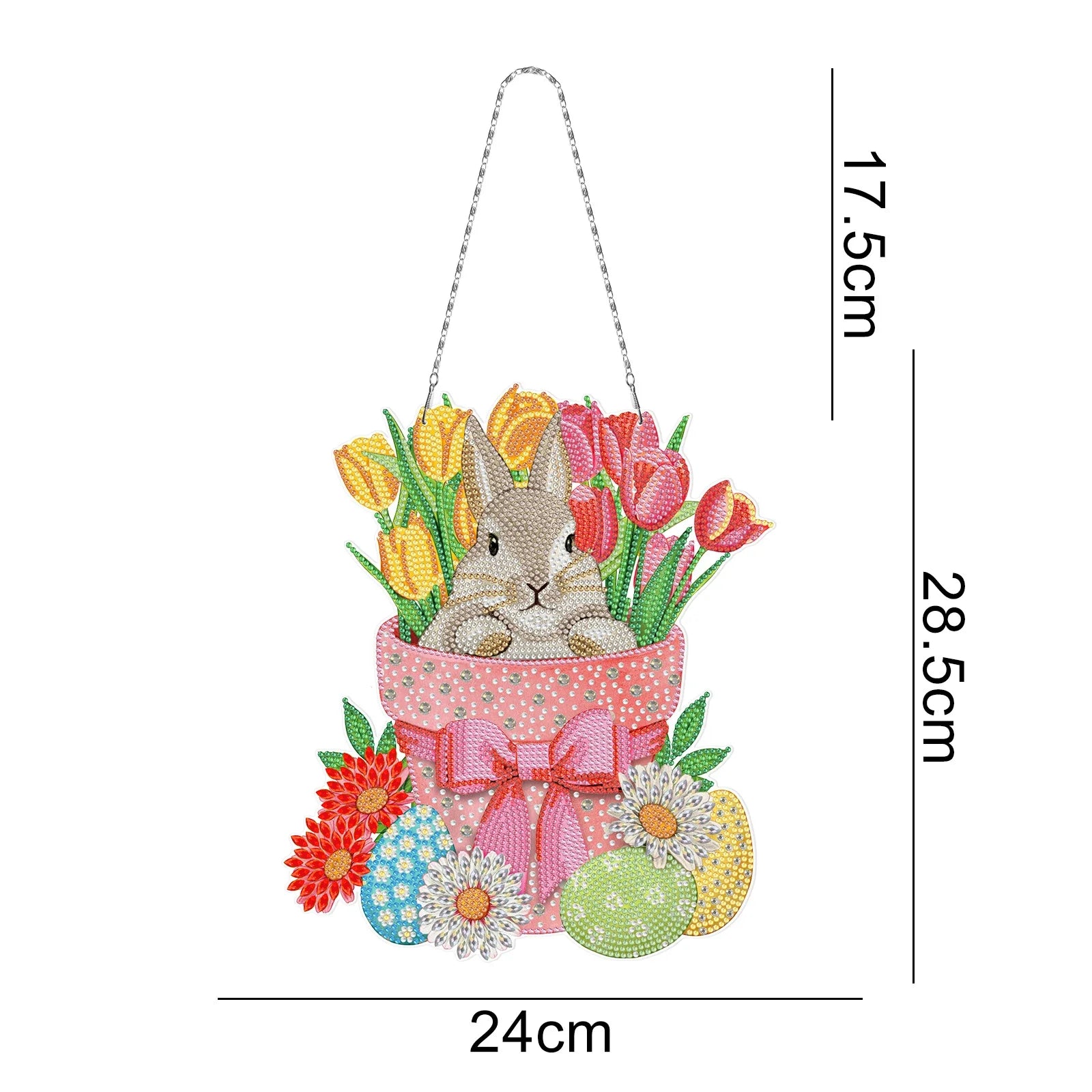 Premium PVC Easter bunny decorative hanging wall art for DIY diamond painting