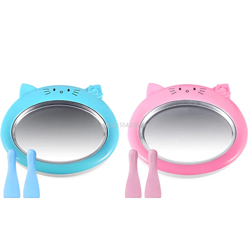 A pink fried ice cream maker tray, allowing you to create delicious homemade fried desserts with ease.