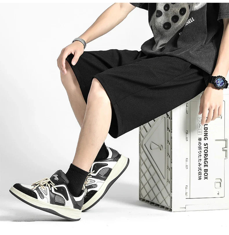 Premium straight-fit drawstring trousers in white, khaki, and black colours for stylish British men