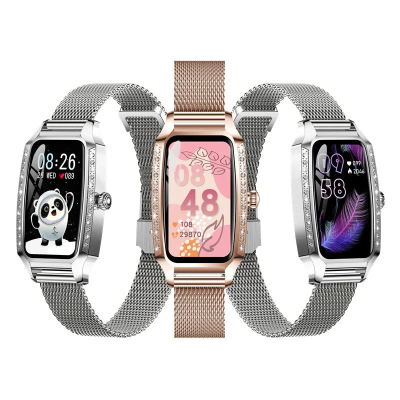 Premium stainless steel and zinc alloy heart rate and blood pressure monitoring smart watch with advanced health tracking features