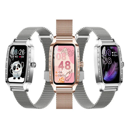 Premium stainless steel and zinc alloy heart rate and blood pressure monitoring smart watch with advanced health tracking features