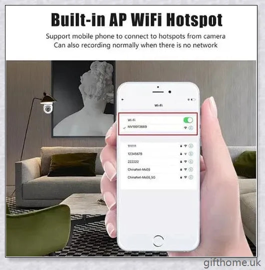 5G Wi-Fi smart home surveillance bulb camera with 360-degree coverage, night vision, and remote monitoring capabilities