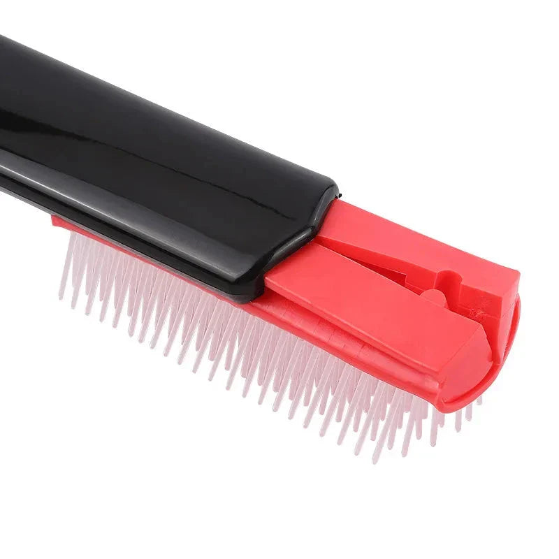 Premium 9-Row Detangling Hair Brush with Soft Nylon Bristles and Ergonomic Rubber Handle for Effortless Styling and Scalp Massage