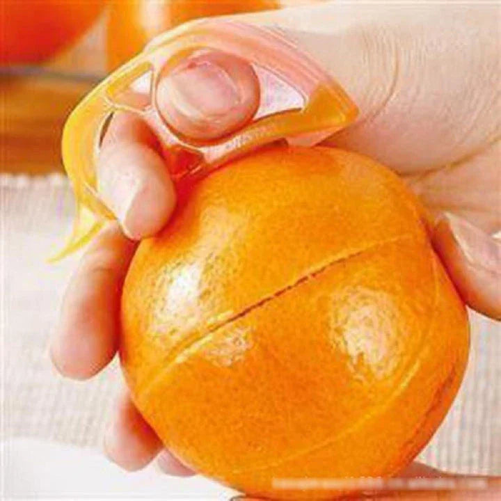 Colourful citrus peeler with a playful, mouse-shaped design made of durable plastic