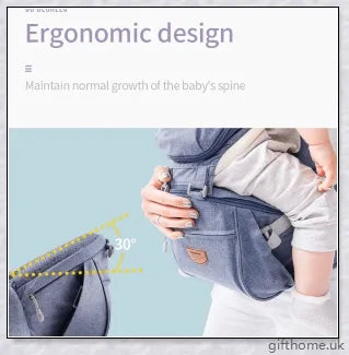 Ergonomic front-facing baby carrier with padded waist strap, lumbar support, and versatile wearing options for comfortable, secure travel with your little one.