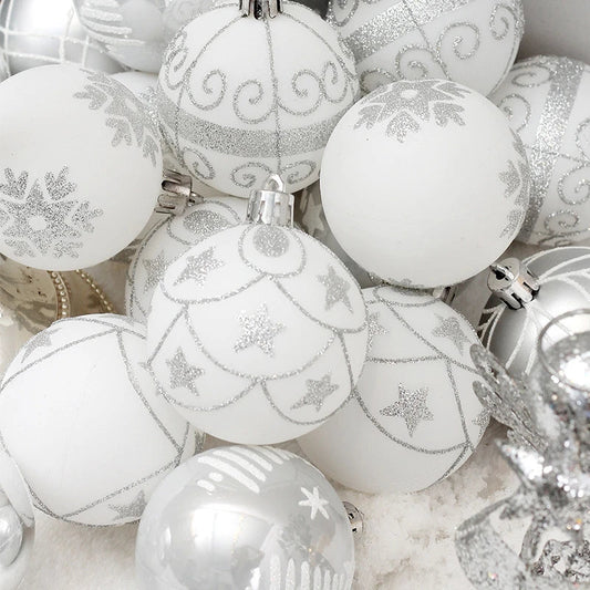 Trendha's premium silver Christmas baubles with a European-inspired design for elegant holiday decor
