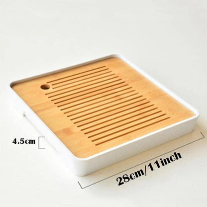 Premium bamboo tea tray saucer with sleek, elegant design for a sophisticated tea experience