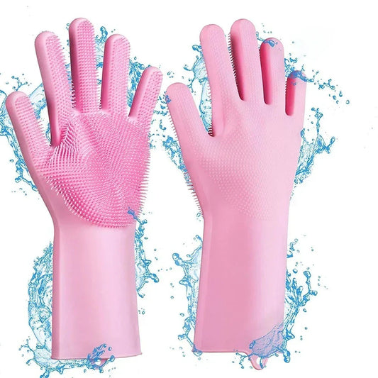 Eco-friendly silicone pet grooming gloves with soft brush heads for effective hair removal and coat care