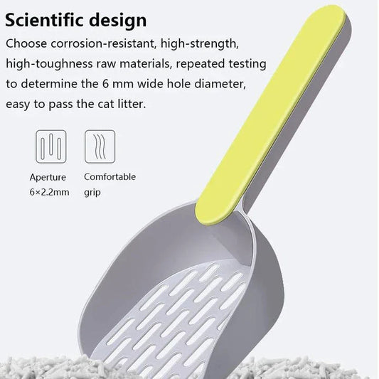 Premium Multi-Function Cat Litter Scoop with Self-Cleaning Base in Coffee Pink Colour