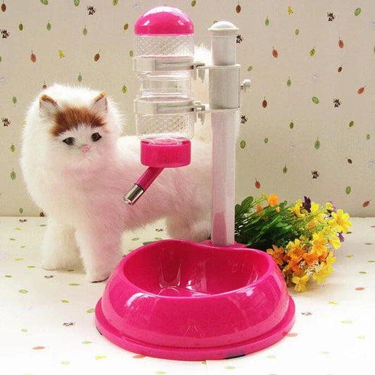 Automatic pet water dispenser and feeding bowl with sleek, modern design and 500 ml water capacity