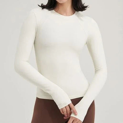 Premium Nylon Gym Top Yoga Shirt for Women in Coffee Colour