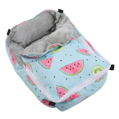Cosy cotton pet bed in green, providing a plush and supportive sleeping surface for small animals