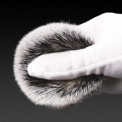 Premium 3-colour synthetic hair shaving brush with ergonomic handle for a luxurious, comfortable shave