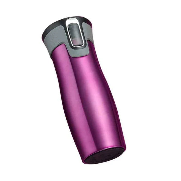 Premium Stainless Steel Coffee Thermos in a variety of stylish colours, including black, pink, blue, gold, and silver.