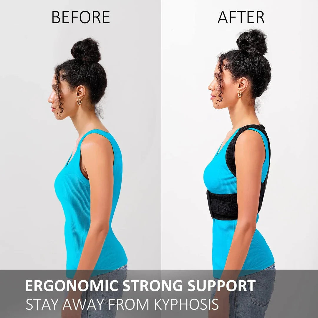 Adjustable full back support posture corrector in various sizes for men and women