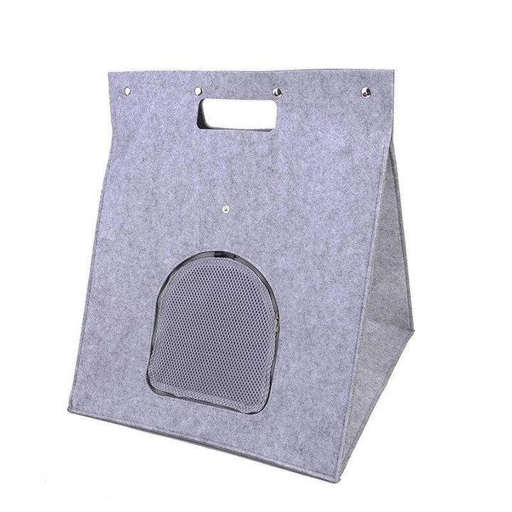 Cosy foldable cat bed with plush interior and stylish brown colour for year-round comfort and luxury