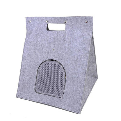 Cosy foldable cat bed with plush interior and stylish brown colour for year-round comfort and luxury