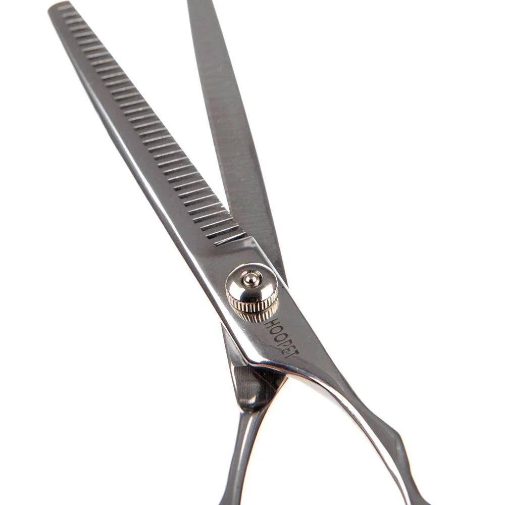 Premium stainless steel hair scissors with ergonomic handles for professional-grade grooming and hairstyling