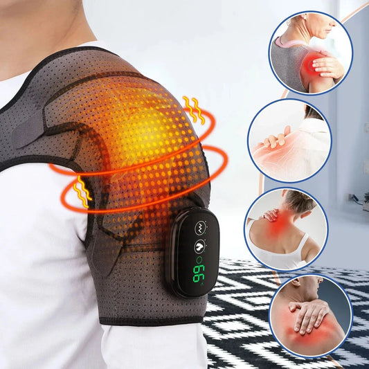 Premium 3-Level Heated and Vibrating Shoulder Massager for Pain Relief and Rehabilitation