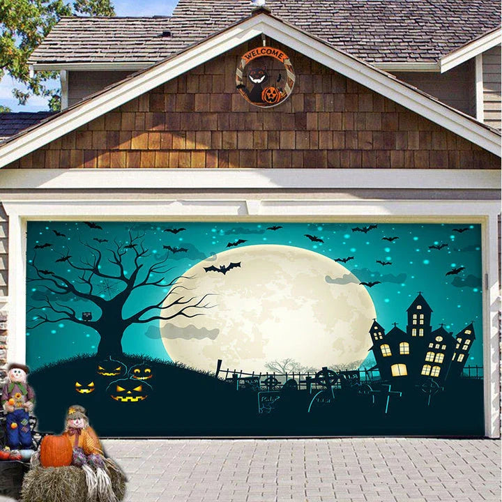 Decorative hanging cloth fabric with geometric abstraction pattern for Halloween party backdrop