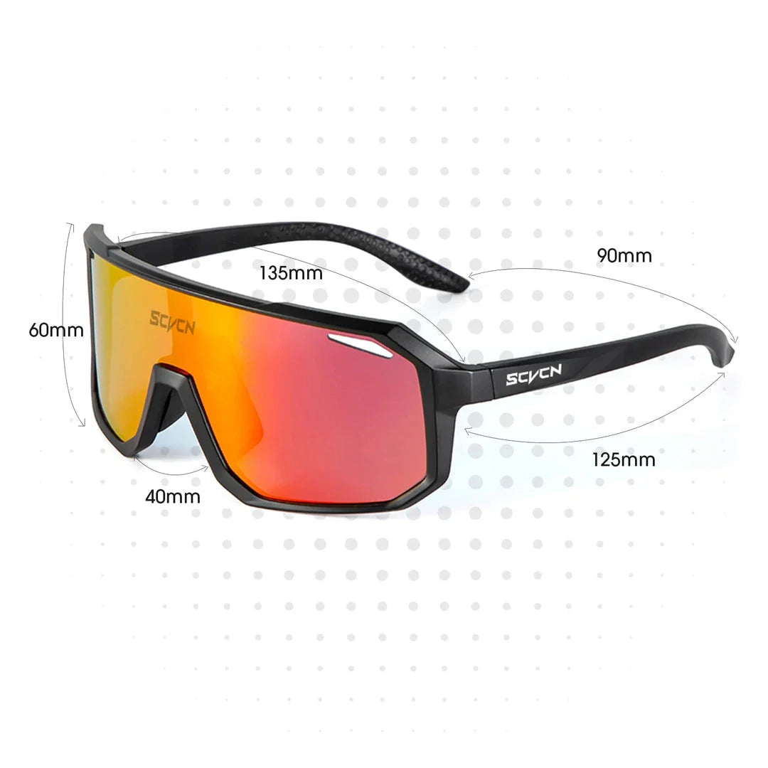 Multi-Sport UV400 Polycarbonate Sunglasses with TR-90 Frame for Cycling, Hiking, and Outdoor Activities