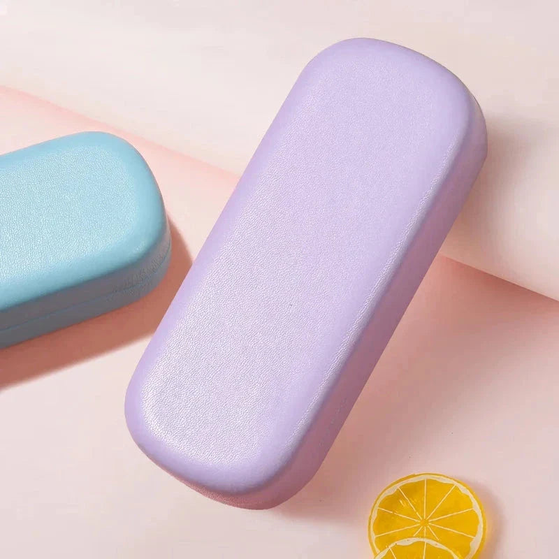 Candy-coloured PU sunglasses case with a soft, plush interior to protect your eyewear in style