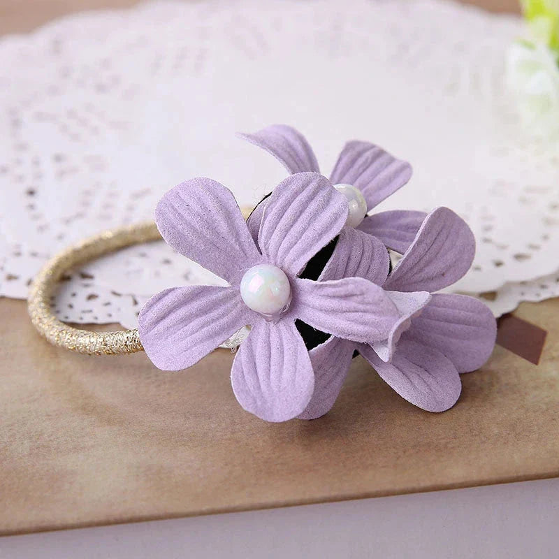 Stylish floral elastic hair rope with a secure hold and comfortable design, perfect for everyday wear