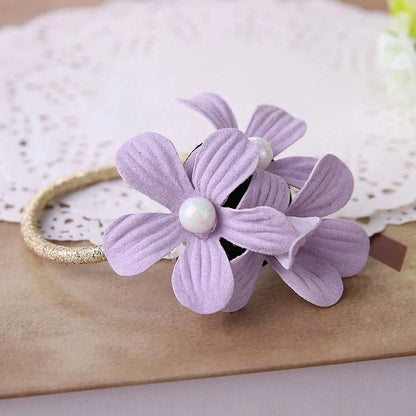 Stylish floral elastic hair rope with a secure hold and comfortable design, perfect for everyday wear