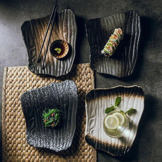 Elegant ceramic sushi plate featuring traditional Japanese design and craftsmanship