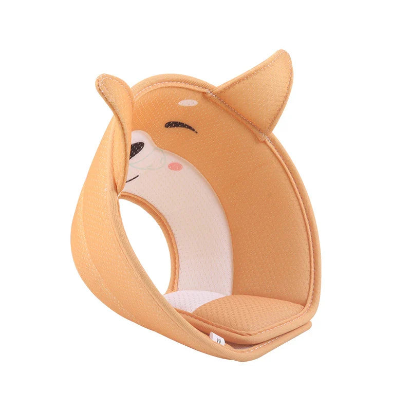 Stylish 3D printed pet collar in avocado, akita, and small yellow duck designs with breathable mesh material