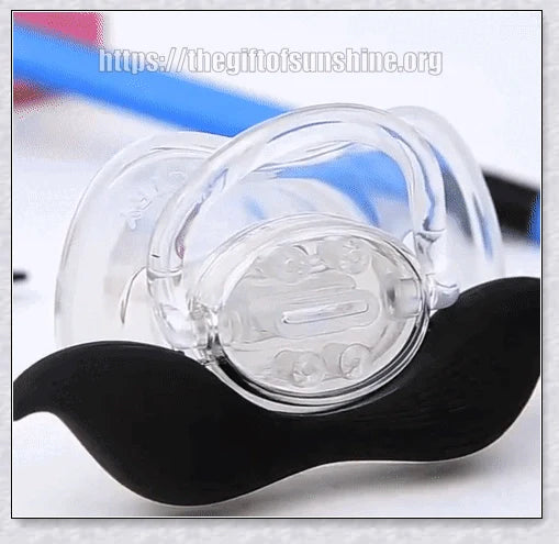 Adorable mustache-themed pacifier made with safe, premium materials for newborns in the UK