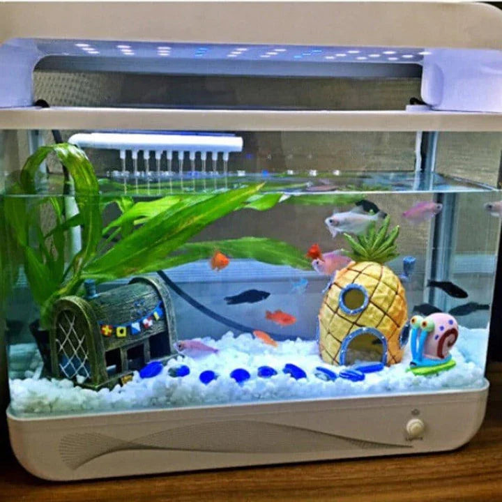 Charming pineapple-shaped aquarium decorations made of premium wood, adding a touch of British elegance to your underwater oasis