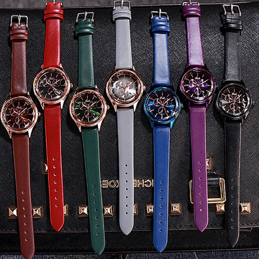 Elegant and contemporary quartz calendar watch with a durable stainless-steel case and scratch-resistant hardened glass face
