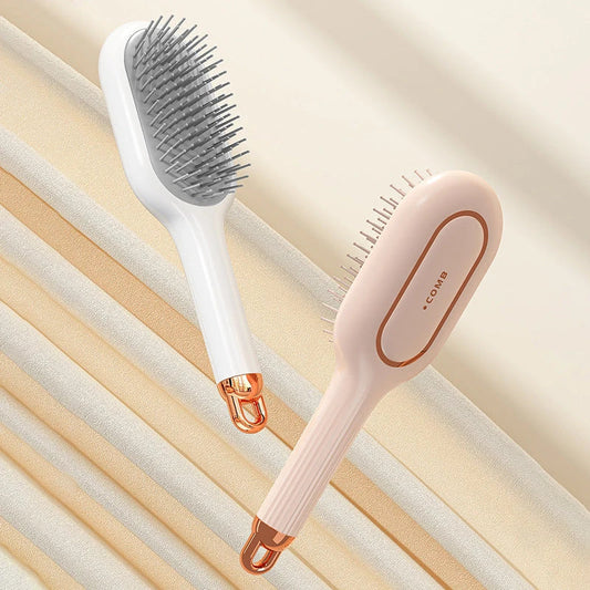 A high-quality hair comb with a flexible air cushion base that gently massages the scalp while detangling and smoothing hair
