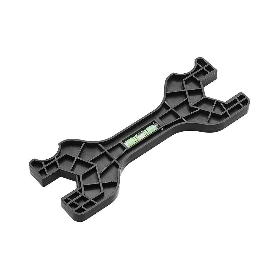 Versatile dual-head plumbing wrench with built-in level for precise adjustments and efficient plumbing repairs