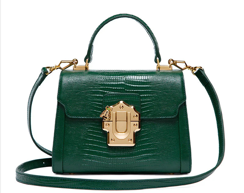 Stylish one-shoulder oblique back handbag in various colours, crafted with premium cowhide leather for timeless British elegance