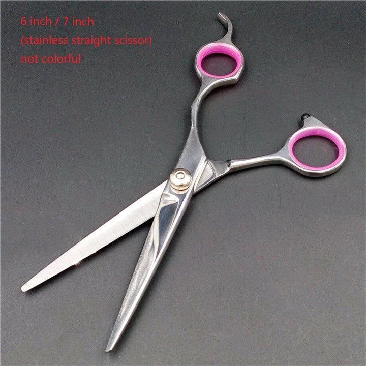 Premium stainless steel grooming scissors for pets, designed for precision cutting and easy handling
