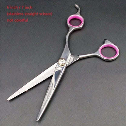 Premium stainless steel grooming scissors for pets, designed for precision cutting and easy handling