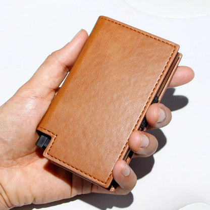 Aluminium alloy card wallet with automatic pop-up function, available in multiple stylish colours