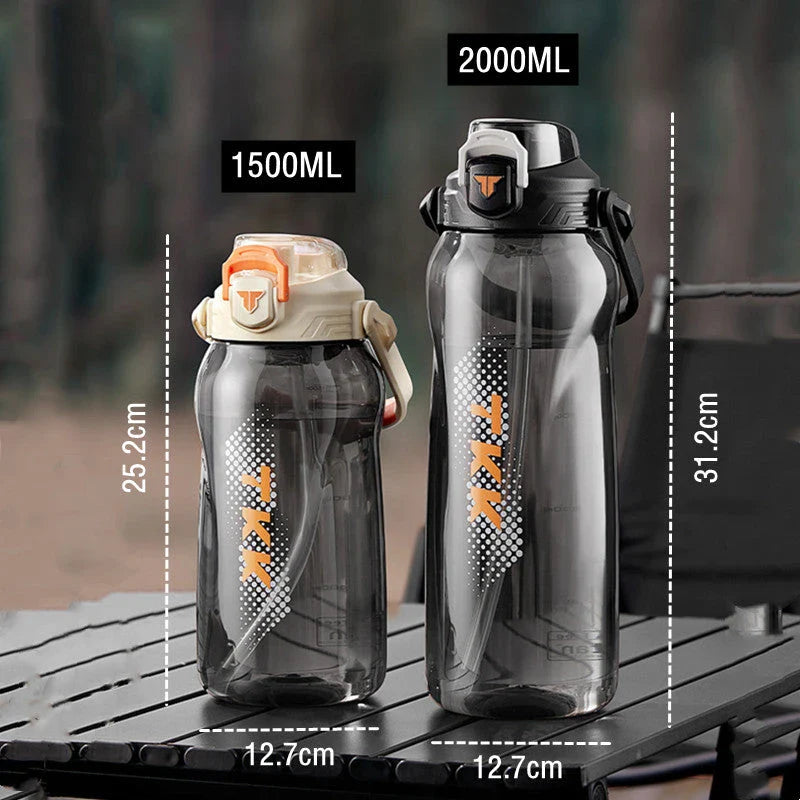 High-quality Tritan water bottle with straw and large capacity for convenient hydration on the go