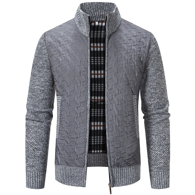 Premium slim-fit jacket with stand collar in a range of classic colours, made from high-quality chenille fabric for exceptional warmth and comfort.