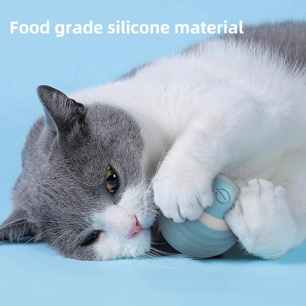 Interactive electric cat toy with 360-degree rotation and obstacle avoidance for endless play