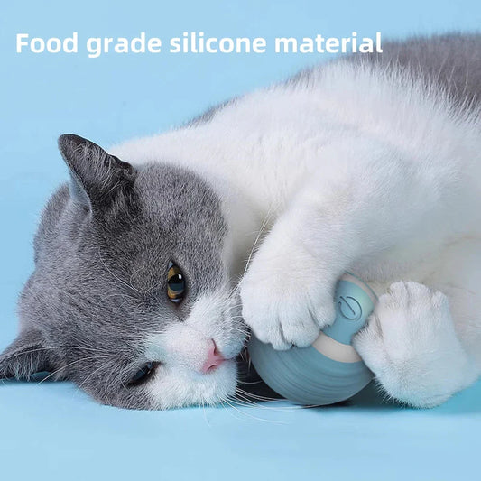 Interactive electric cat toy with 360-degree rotation and obstacle avoidance for endless play