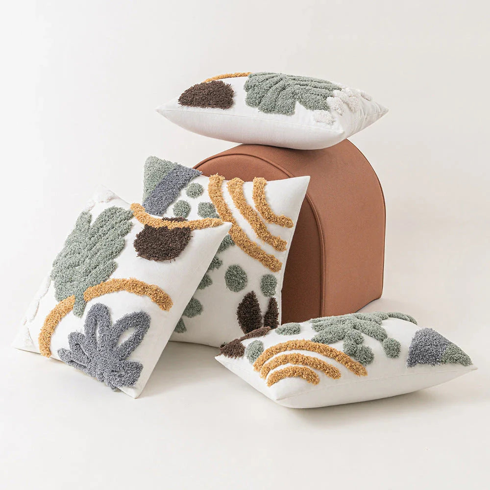 Elegant Boho Tufted Abstract Cushion Covers in Multicolor for Sofa and Bed