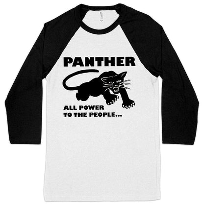 Black Panther Power Baseball T-Shirt - Stylish Men's Graphic Tee with Contrast Raglan Sleeves and Panther Graphic