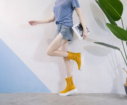 Premium British-crafted genuine leather platform shoes in a variety of colours, designed for fashionable ladies