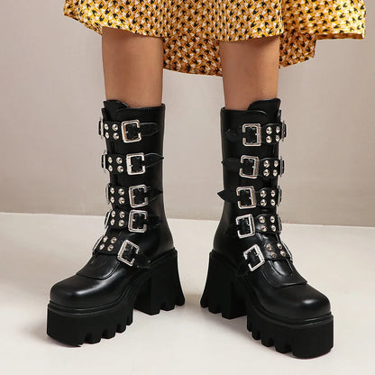 Premium middle-tube motorcycle boots with durable polyurethane soles, waterproof platform, and artificial short plush lining for exceptional comfort and style.