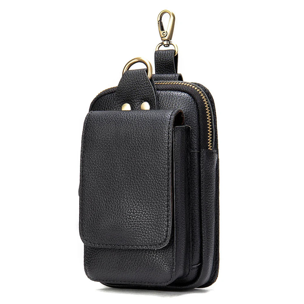 Premium leather chest bag for men with adjustable strap and organised interior compartments