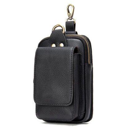 Premium leather chest bag for men with adjustable strap and organised interior compartments