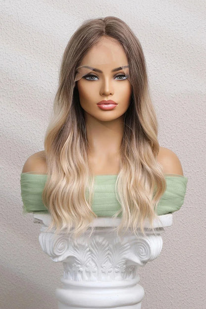 Luxurious 13x2 inch lace front wig with 24-inch waves in a natural-looking ombre colour